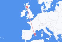 Flights from Palma de Mallorca in Spain to Glasgow in Scotland