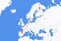 Flyreiser fra Kuusamo, Finland til Madrid, Spania
