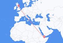 Flyreiser fra Hargeisa, Somalia til Leeds, England