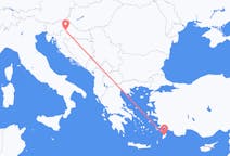 Flyg från Zagreb till Rhodes, England