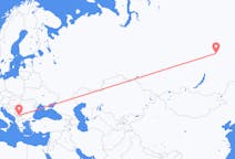 Flights from Lensk, Russia to Pristina, Kosovo