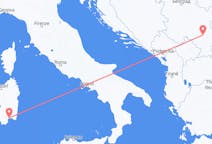 Loty z Niszu, Serbia z Cagliari, Włochy