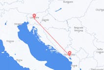 Vluchten van Podgorica, Montenegro naar Ljubljana, Slovenië