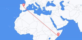 Flyg från Somalia till Spanien