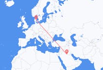 Flyreiser fra Rafha, Saudi-Arabia til Århus, Danmark