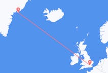 Flyg från London, England till Kulusuk, Grönland