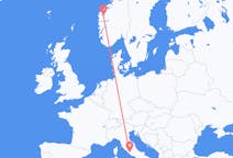 ノルウェーのから サンダネ、イタリアのへ ローマフライト