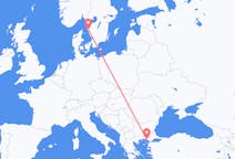 Loty z Göteborg, Szwecja do Aleksandropolis, Grecja