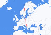 Flyreiser fra Podgorica, Montenegro til Östersund, Sverige