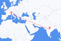 Flyg från Nagpur, Indien till Genua, Italien