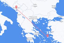 Vluchten van Podgorica, Montenegro naar Ikaria, Griekenland