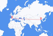 Flyg från Dalian, Kina till Lourdes (kommun i Brasilien, São Paulo, lat -20,94, long -50,24), Frankrike