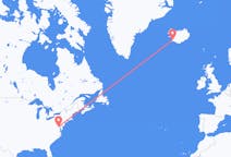Flyg från Washington, D. C. , USA till Reykjavik, Island