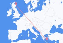 Flyrejser fra Santorini, Grækenland til Aberdeen, Skotland
