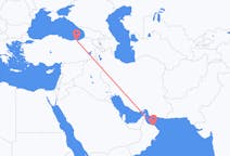 Flyreiser fra Muscat, Oman til Trabzon, Tyrkia