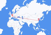Flyreiser fra Shanghai, Kina til Chambery, Frankrike