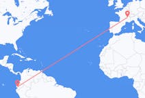Flyg från Guayaquil, Ecuador till Lyon, Frankrike