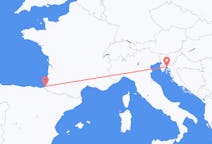 Loty z Biarritz, Francja do Rijeka, Chorwacja