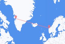 挪威从 奥勒松飞往挪威目的地 伊卢利萨特的航班
