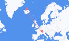 Flights from the city of Turin, Italy to the city of Akureyri, Iceland
