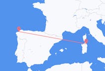 Flyreiser fra La Coruña, Spania til Olbia, Italia