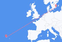 Loty z miasta Horta, Azores do miasta Kalmar