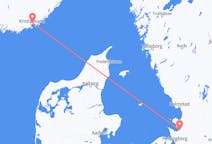 出发地 瑞典从 恩厄尔霍尔姆目的地 挪威克里斯蒂安桑的航班