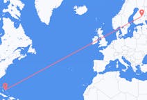 出发地 巴哈马摇滚音目的地 芬兰库奥皮奥的航班