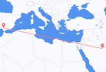 Vluchten van Qaisumah, Saoedi-Arabië naar Sevilla, Spanje