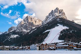 photo of Glimpses of the mountain village of San Giovanni di Fassa, Vigo di Fassa, Val di Fassa, Trento, Trentino Alto Adige, Italy.