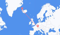 出发地 瑞士巴塞尔目的地 冰岛伊萨菲厄泽的航班