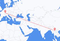 Flyreiser fra Kengtung, Myanmar (Burma) til Mulhouse, Sveits