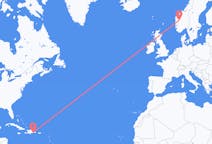 Flyreiser fra Santo Domingo, den dominikanske republikk til Sogndal, Norge