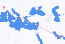 Flyg från Dubai, Förenade Arabemiraten till Grenoble, Frankrike