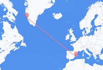 Vluchten van Ibiza, Spanje naar Nuuk, Groenland