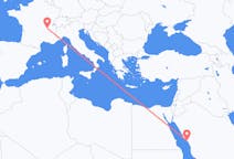 Flüge von Janbu, Saudi-Arabien nach Lyon, Frankreich