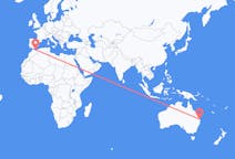 Flyg från Queensland, Australien till Melilla, Spanien