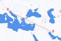 Flyg från Shiraz, Iran till Verona, Italien