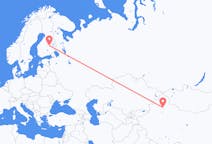Flyg från Ürümqi, Kina till Kuopio, Finland