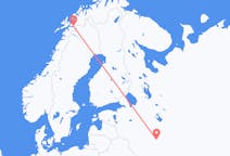 Flyg från Moskva, Ryssland till Narvik, Norge