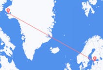 グリーンランドのカーナークから、エストニアのタリンまでのフライト