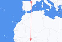 Flyrejser fra Ouagadougou, Burkina Faso til Zaragoza, Spanien