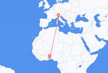 Flyreiser fra Lomé, til Pisa