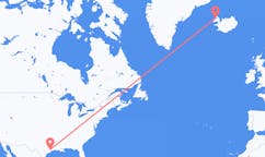 Fly fra byen Houston, USA til byen Ísafjörður, Island