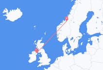 Flug frá Þrándheimi, Noregi til Belfast, Norður-Írlandi