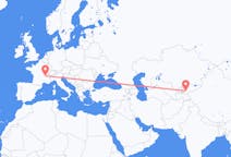 Flyreiser fra Osj, Kirgisistan til Lyon, Frankrike