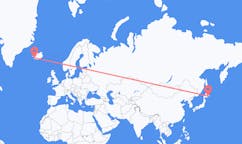 航班从日本钏路市市到雷克雅维克市，冰岛塞尔