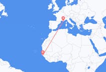 Flyrejser fra Bissau, Guinea-Bissau til Toulon, Frankrig
