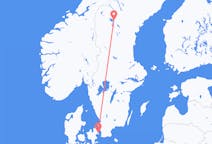 Vluchten van Östersund, Zweden naar Kopenhagen, Denemarken