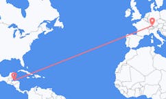Flyg från Utila, Honduras till Friedrichshafen, Tyskland